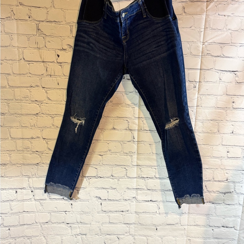 Isabel Maternity by Ingrid & Isabel Dark Blue Distressed Jeans